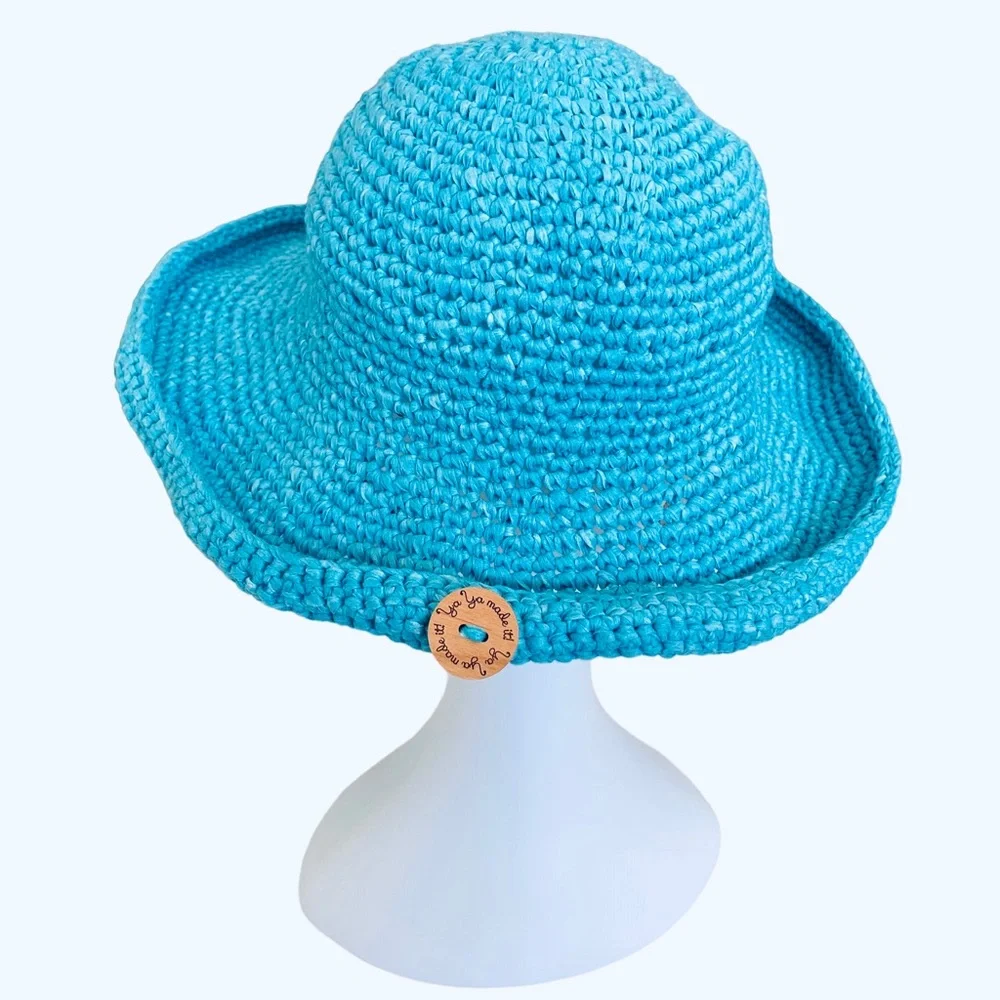 HANDMADE BLUE CROCHET BUCKET HAT